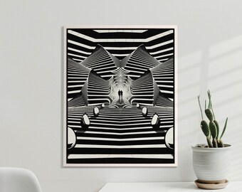 Emerging Love Artwork, Romantic Print,  Black and White, Romantic Wall Art, Trippy Poster, Psychedelic Print, 8x10, 11x14, UNFRAMED