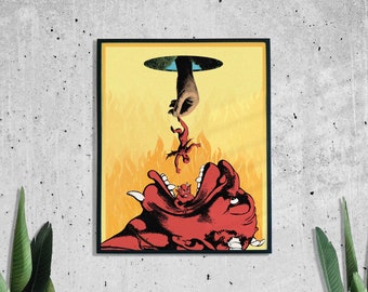Devil Collage Poster, Retro Print, Trippy Artwork, Surreal Wall Art, Victorian Wall Print, Occult Decor, 8x10, 11x14, UNFRAMED