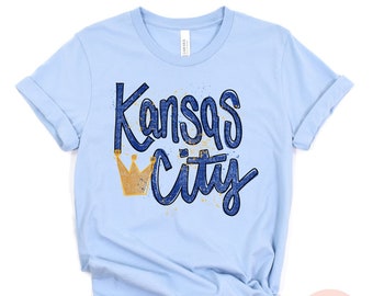 Kansas City Baseball Shirt, KC Baseball Tshirt, Kansas City Shirt for Women, Crown Town, Kansas City Baseball Top, Kansas City Gift Crewneck