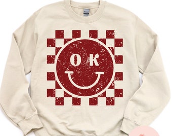 Oklahoma Sweatshirt for Women, Cute Oklahoma Crewneck Sweater, Oklahoma Graphic Shirt, Oklahoma Crewneck, Oklahoma Gift, Womens Sweatshirt