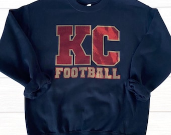 Kansas City Spangle Sweatshirt, Kansas City Football, KC Football Shirt, Game Day Crewneck, Kansas City Gift, Womens Sweatshirt, Kansas City