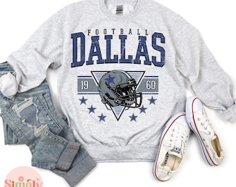 Retro Dallas Football Sweatshirt: Vintage Graphic Crewneck