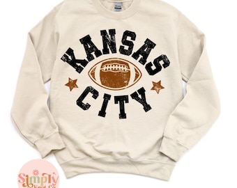 Womens Kansas City Sweatshirt, Kansas City Football Sweater, Kansas City Shirt, KC Football Shirt, Kansas City Gift, Kansas City Pride Shirt