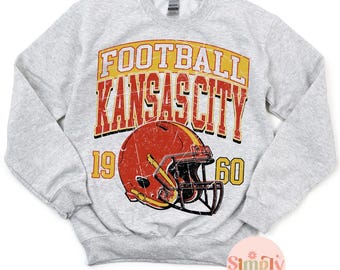 Kansas City Football Shirt: Vintage Kansas City Crewneck Sweatshirt for Game Day, Kansas City Crewneck, Kansas City Shirt, KC Football Gift