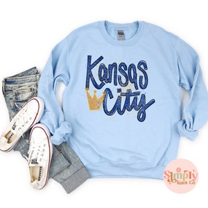 Kansas City Baseball Crewneck Sweatshirt, Kansas City Sweatshirt, KC Baseball Sweatshirt, Kansas City Baseball Shirt, Crown Town, Retro KC