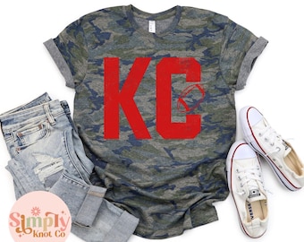 Kansas City Camo Football Shirt, Kansas City Game Day, Kansas City Apparel, Kansas City Tshirt, KC Football Graphic Tee, Kansas City Gift