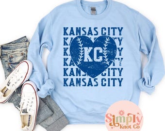Kansas City Baseball Sweatshirt for Women, Kansas City Sweatshirt, KC Baseball Sweatshirt, Kansas City Baseball Shirt, KC Baseball Pride