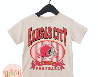Kids Retro Kansas City Football T-Shirt: Youth & Toddler KC Pride Shirt for Game Day, Kansas City Shirt, KC Football, KC tee, Kansas City