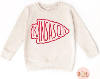 Kids Kansas City Sweatshirt, Toddler KC Football Sweatshirt, Youth Kansas City Football Shirt, Kansas City Gift, Kansas City Shirt, Game Day