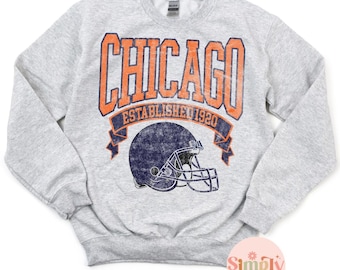 Vintage Chicago Football Crewneck Sweatshirt, Game Day Shirt, Chicago Football Shirt, Chicago Football Pride, Chicago Pullover, Chicago Gift