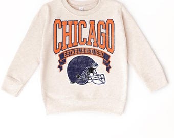 Kids Chicago Football Sweatshirt, Toddler Game Day Crewneck, Chicago Sweatshirt, Vintage Chicago Sweatshirt, Chicago Gift, Chicago Football