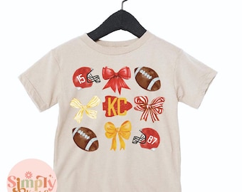 Kids Kansas City Football Shirt, Girls KC Football Youth Shirt, Toddler Kansas City Shirt, Kansas City Tshirt for Girls, Cute KC Graphic Tee