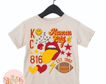 Youth Kansas City Tshirt, Toddler Kansas City Shirt, Kansas City Shirt for Kids, KC Football Shirt, Youth Kansas City Shirt, KC Tshirt Gift