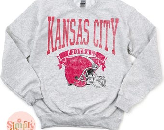 Kansas City Football Shirt, KC Tshirt, Vintage Kansas City Sweatshirt, Kansas City Football, Kansas City Gift, Kansas City Football Tee