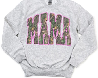 Camo Mama Crewneck Sweatshirt - Gildan Unisex Fit