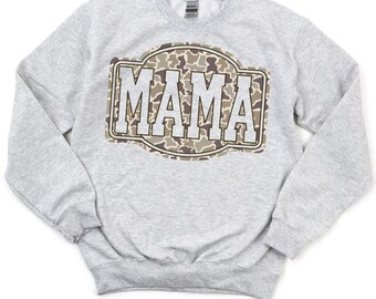 Camo Mama Crewneck Sweatshirt: Country Mom Gift
