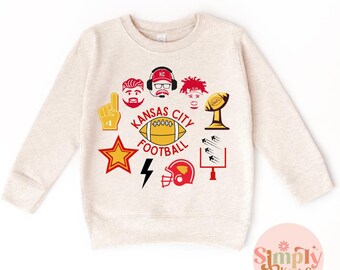 Kansas City Football Kids Sweatshirt, Mahome Reid Kelce, Kansas City Football Shirt, KC Football Crewneck, Toddler Sweatshirt, Game Day