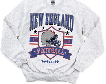 Vintage New England Football Crewneck Sweatshirt, Game Day Shirt, New England Shirt, New England Football Pride, New England Pullover Gift