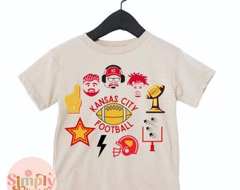 Kids Kansas City Football Shirt, KC Football Youth Shirt, Toddler Kansas City Shirt, Kansas City Tshirt, Mahomes Reid Kelce, KC Football Tee