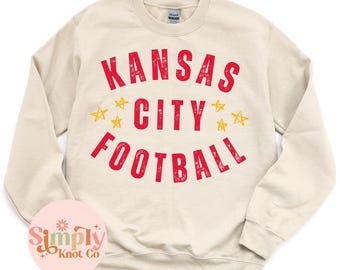 Kansas City Football Sweatshirt for Women, KC Football Crewneck, Kansas City Gift, Kansas City Pride, KC Football Shirt, Kansas City Sweater