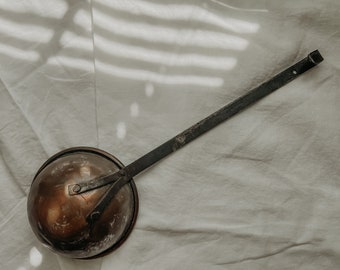 Antique Primitive Copper Water Ladle | Hand-Forged Copper with Metal Handle | English Ladle | French Ladle | Hanging Ladle | French Country