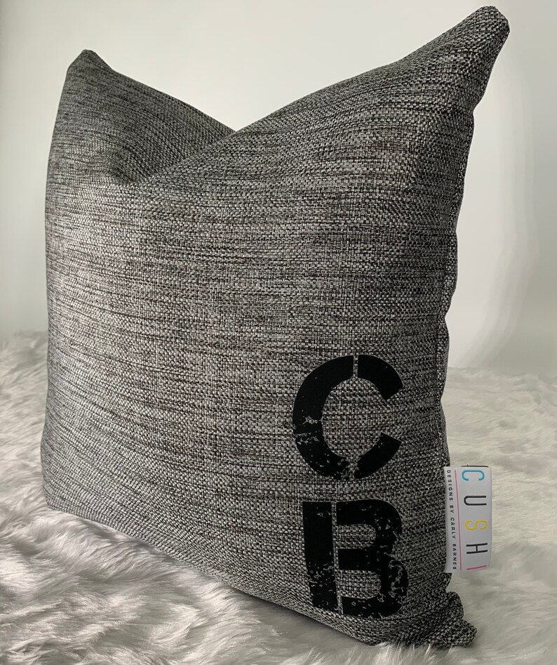 grey initial cushions