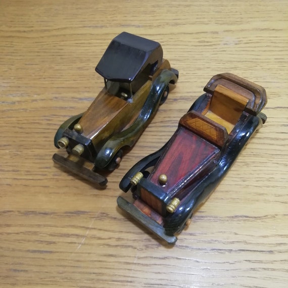 Vintage Hand Made Wooden Cars. Two Cars in Great Condition. | Etsy