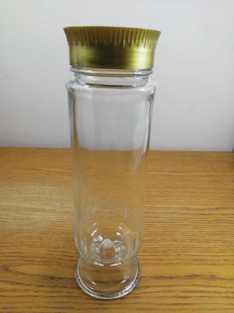 Vintage screw top glass sweet jar treat jar footed jar Etsy