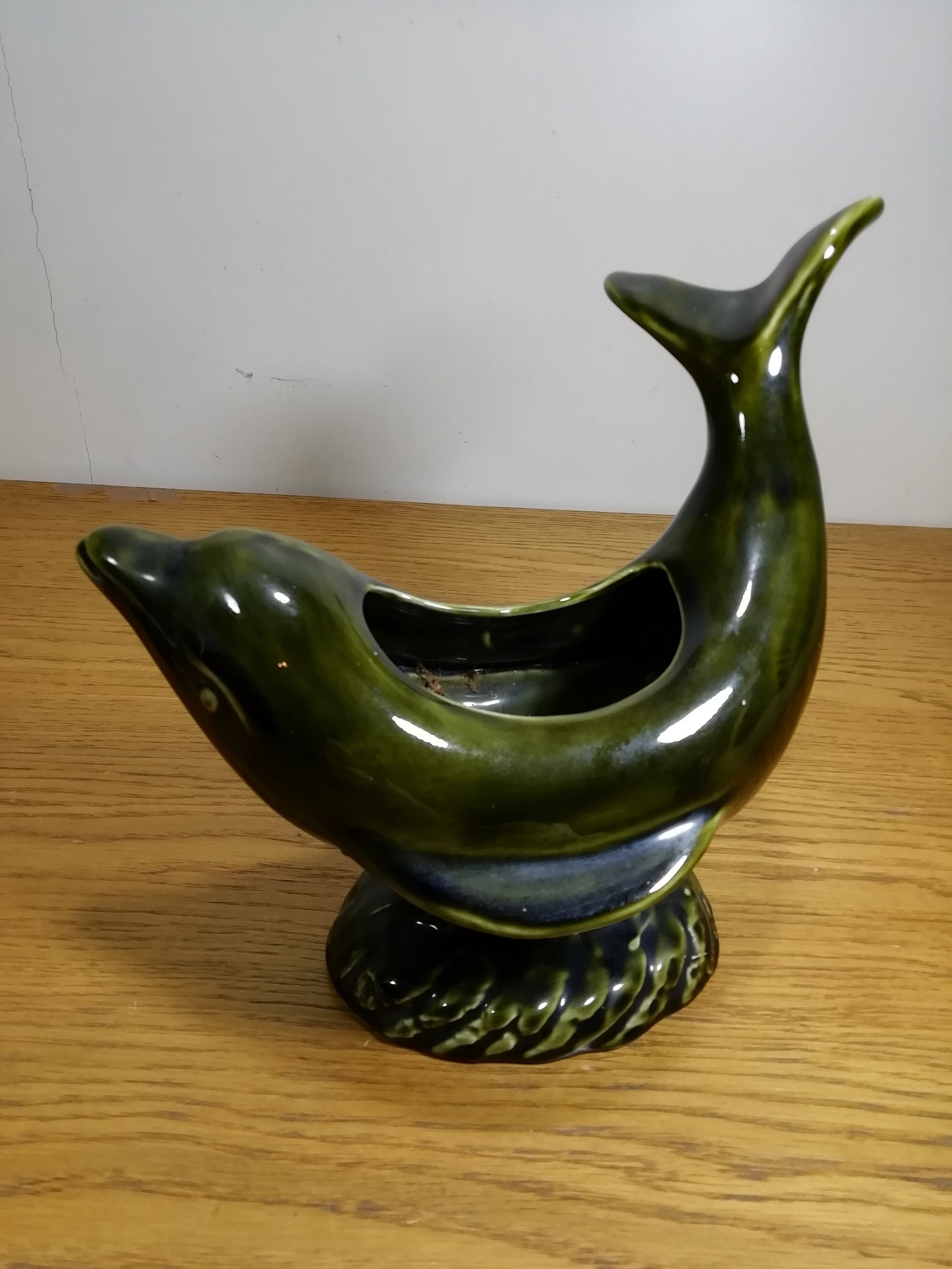 Vintage dolphin vase made by Devon way Kingsbridge dolphin Etsy
