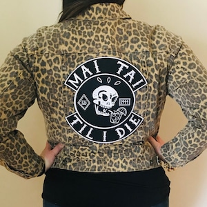 MAI TAI Til I DIE 10" x 9.5" Large Scale Iron-On Embroidered Back Patch! Tiki Biker Club