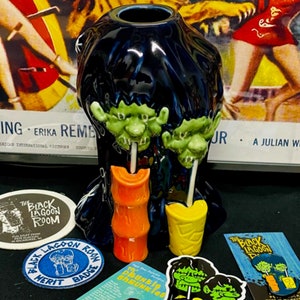 DRUNKIE SHRUNKIES Limited Edition 28oz Ceramic Shrunken Head Tiki Mug BUNDLE! Munktiki Imports