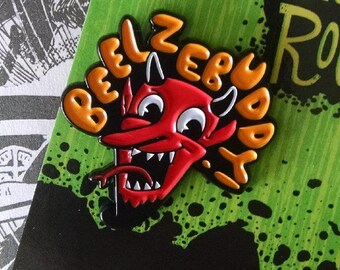 BEELZEBUDDY 1.25" Satan Enamel Pin! Beelzebub Satanic Devil Demon