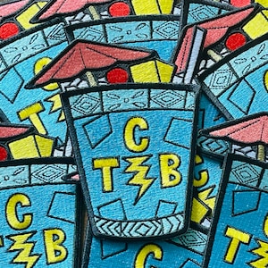 TCB(lue Hawaiian) Elvis Tribute 5&quot; Embroidered Tiki Cocktail Patch!