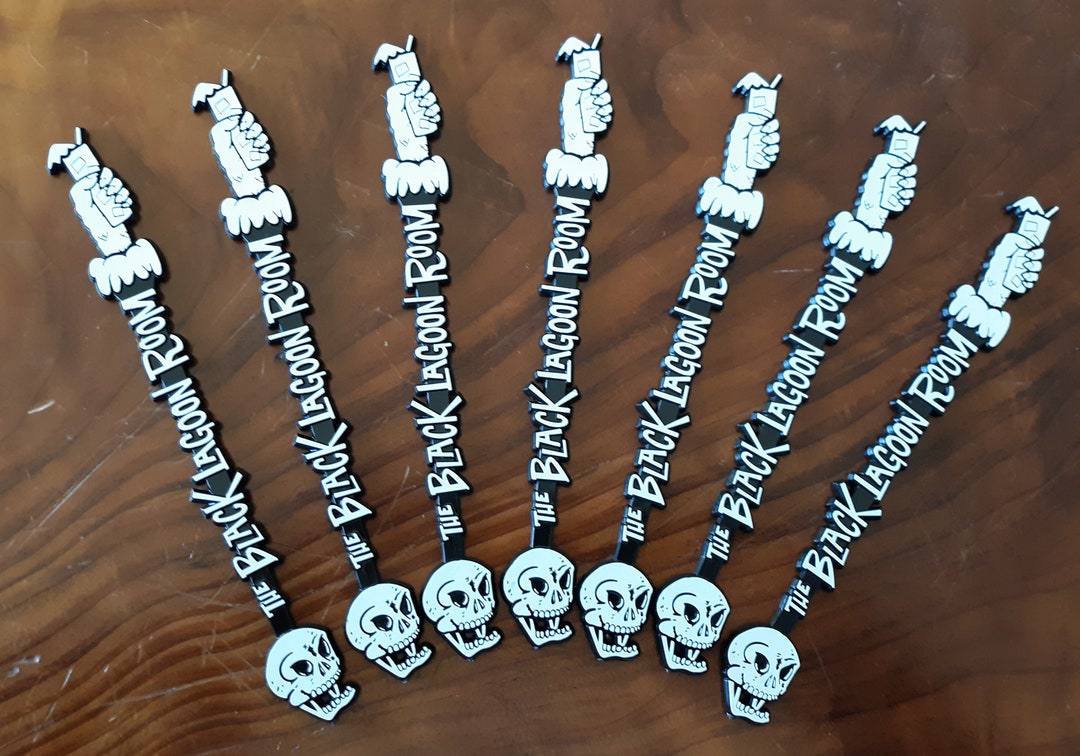 BLACK LAGOON ROOM Logo Swizzle Sticks Packs of 1, 5 , 10, or 25