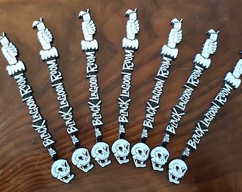 BLACK LAGOON ROOM Logo Swizzle Sticks! Packs of 1, 5 , 10, or 25 - Cocktail Stirrer Tiki Bar