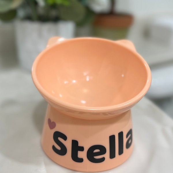 Personalized Raised Pet Bowls With Stand – Non-Slip & Tilted Cat and Dog Feeding Bowl – Elevated, unique, Fun Food Bowl, Dog Bowl, Cat Bowl