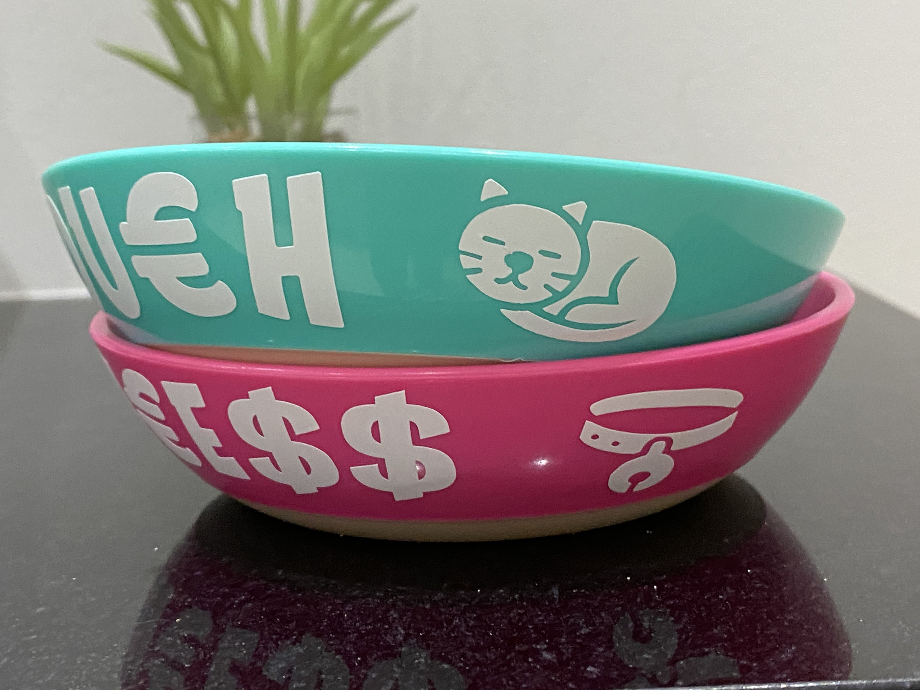 Personalized Cat Bowl With Fun Graphic Plastic Nonslip Etsy UK