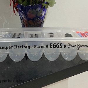 Personalized Farm, Farmers Market Egg Container, Unique Egg Containers, Reusable Plastic Egg Carton, Dozen egg organizer, Lid Design