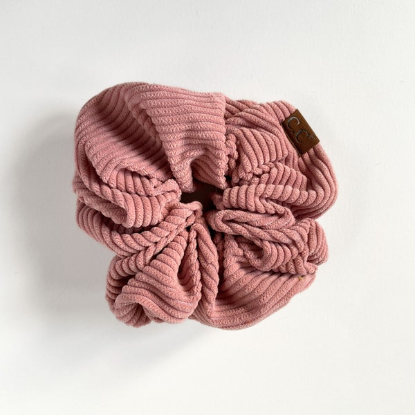 Mauve Pink Scrunchy Mauve Hair Accessory Dusty Pink Corduroy Scrunchie Pink Hair Tie Blush Pink Ribbed Scrunchie Blush Color Scrunchy Pastel