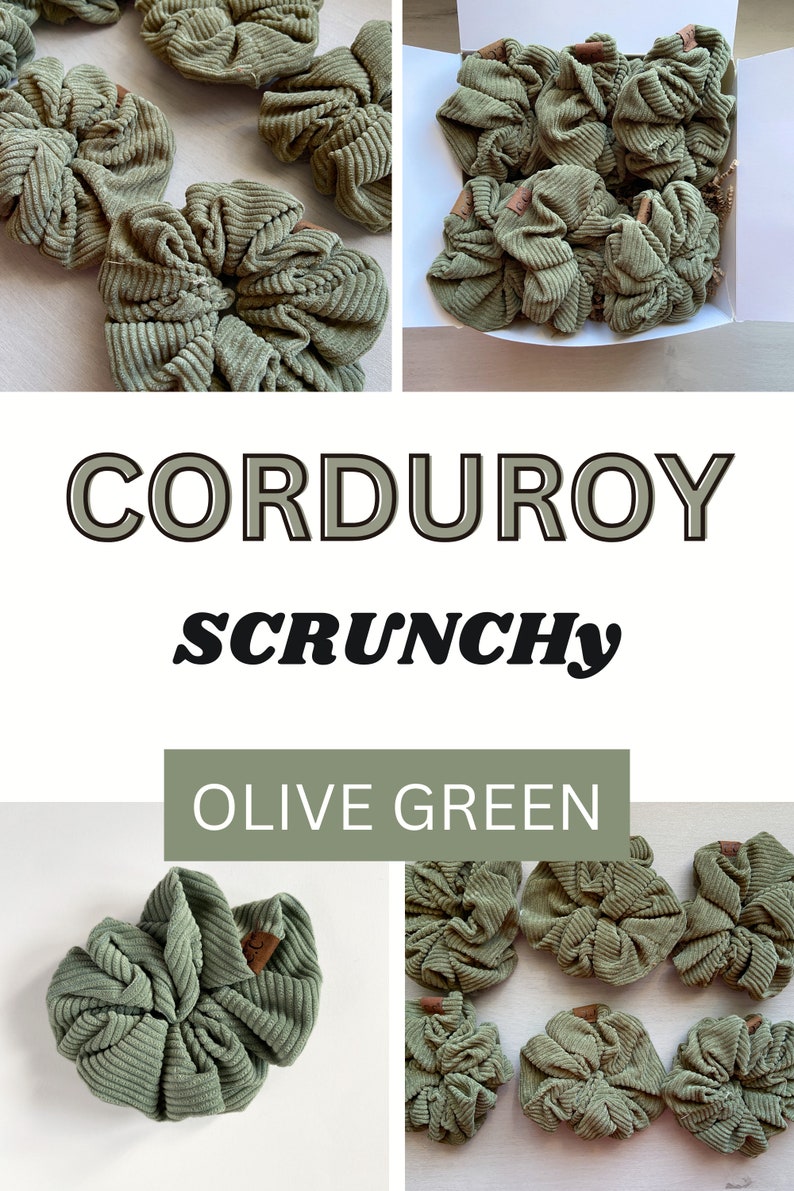 Olive Green Scrunchy Large Hair Scrunchy Olive Accessory for Etsy