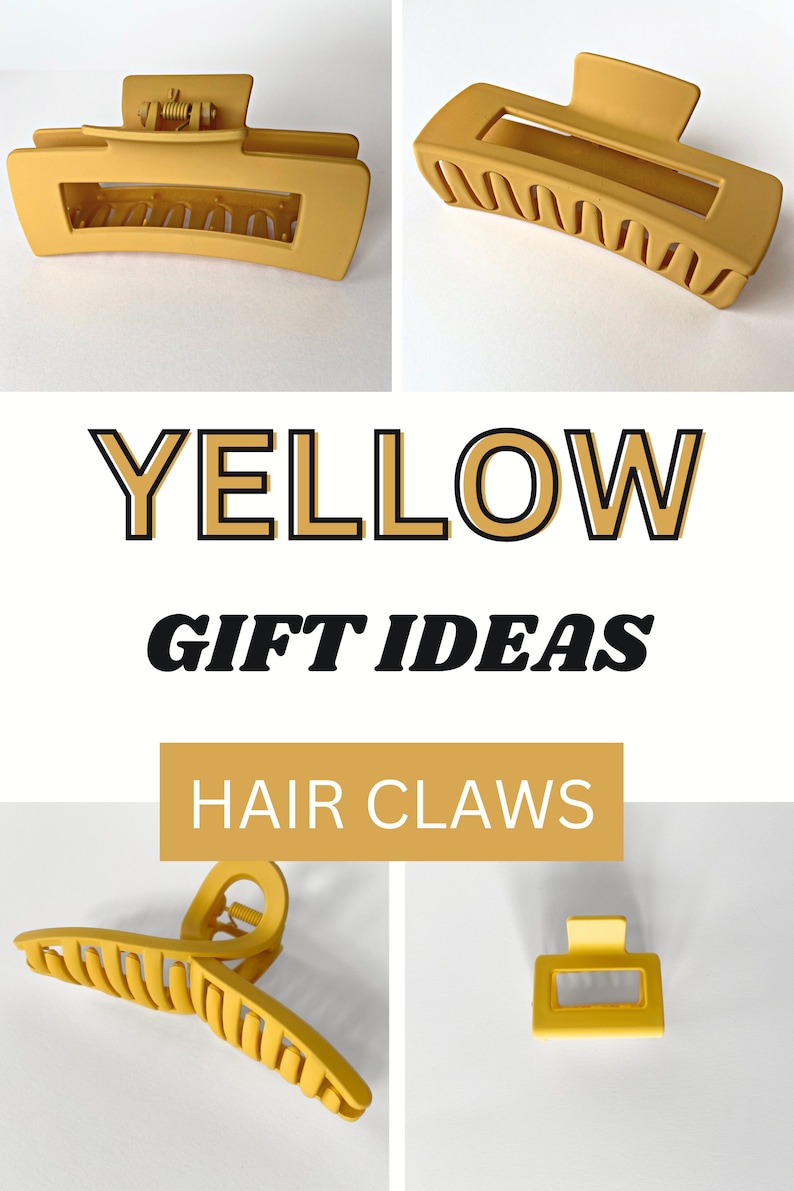 Yellow Hair Claw Mustard Yellow Clip Claw Yellow Accessories Mustard Hair Clip Yellow Claw Clip Mustard Claw Matte Hair Accessories Yellow
