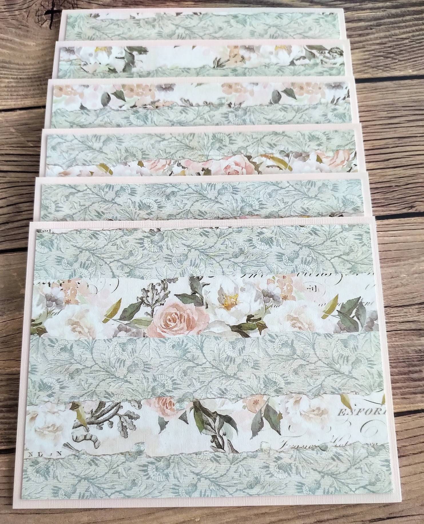 Floral Note Card Set // Set of 6 Floral Cards // Blank Note Etsy