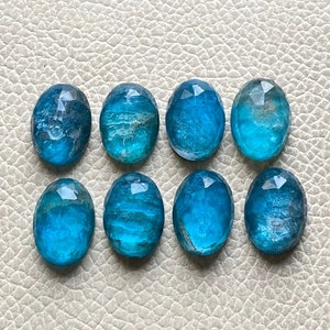 Neon Apatite Glass Faceted Oval Natural Gemstone Beads,NEON APATITE & GLASS Doublet Oval Shape Flat Rose Cut,Apatite Glass Loose Doublet aaa