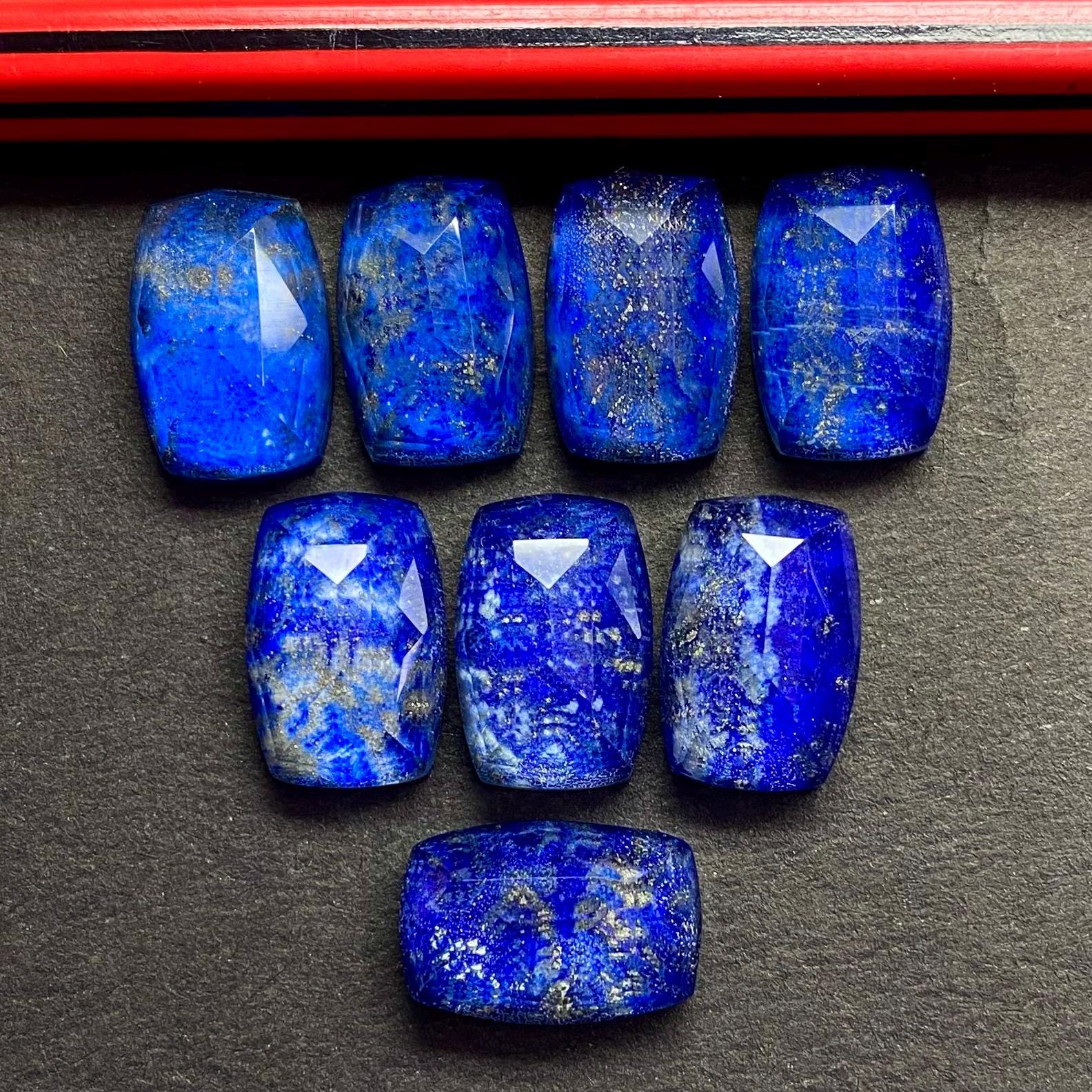 Lapis Lazuli Doublet Glass Cut Gemstone: Doublet Cushion Faceted