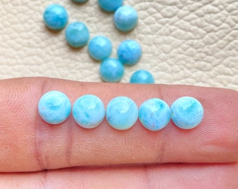 Genuine Natural Larimar Stone Lot-AAA Quality Larimar Lot-Round Shape Larimar Stone Lot-Top Grade Larimar Mix Shape-Larimar Mix Size Stone