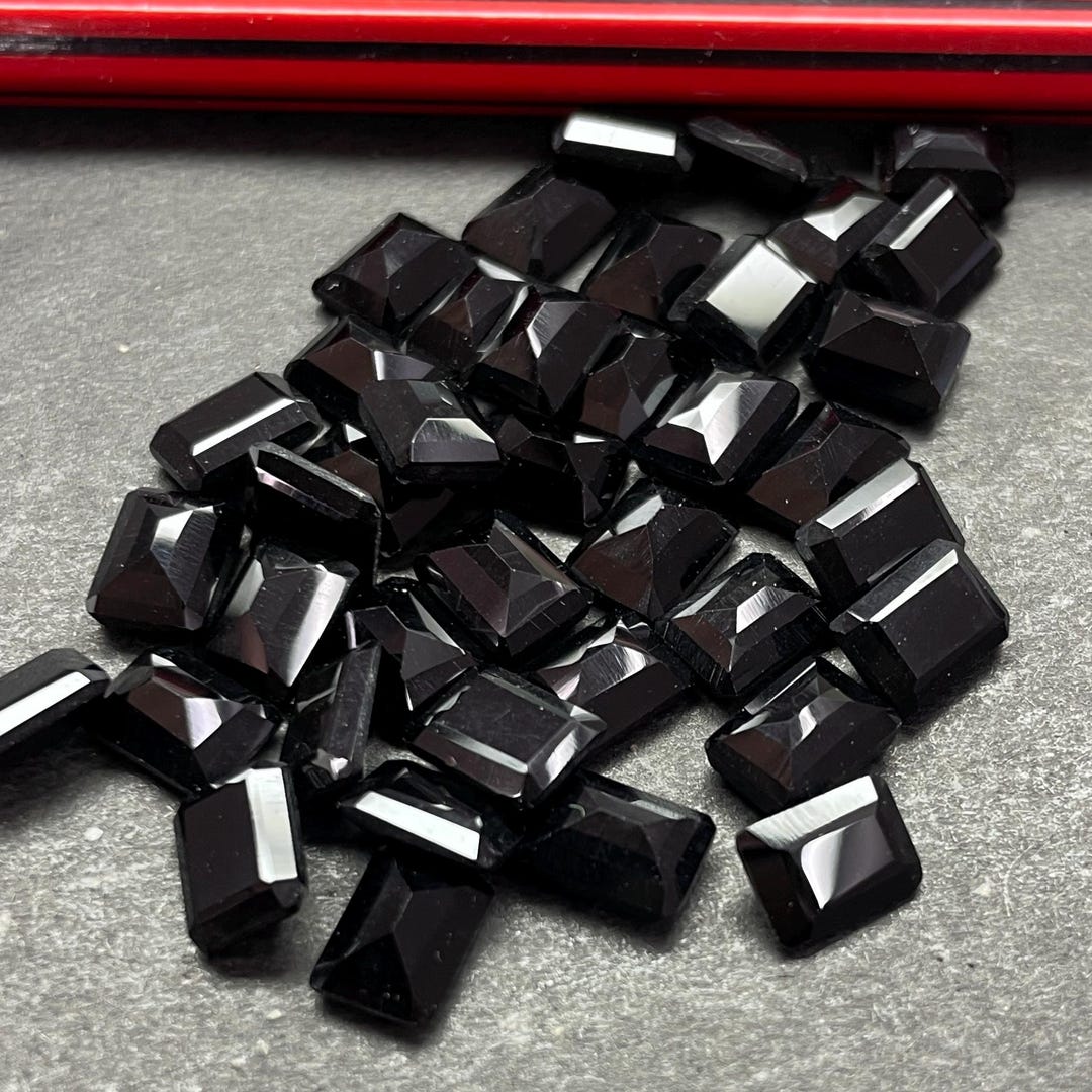 6X8 MM Octagon Cut- Dyed Black Onyx Cut-aaa Black Onyx Cut-healing ...