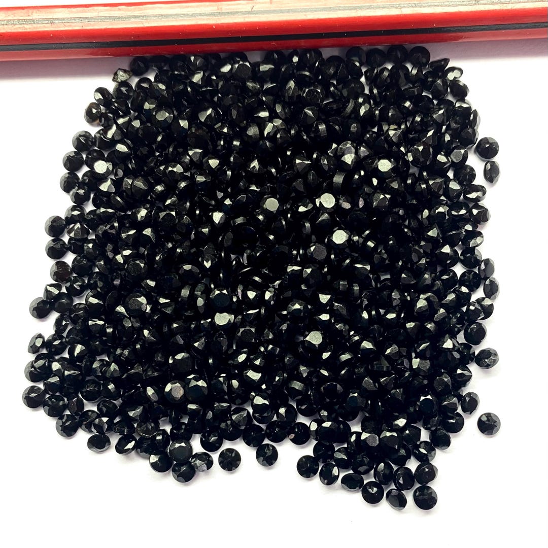 Round Shape Black Onyx Cut-black Onyx Cut Gems-calibrated Black Onyx ...