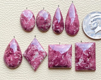 RARE Thulite Flat Pocket Stone-Thulite Loose-Bulk Designer Thulite Crystal Gems-Cherry Blossom Pink Thulite Cab-Genuine Natural Thulite Gems