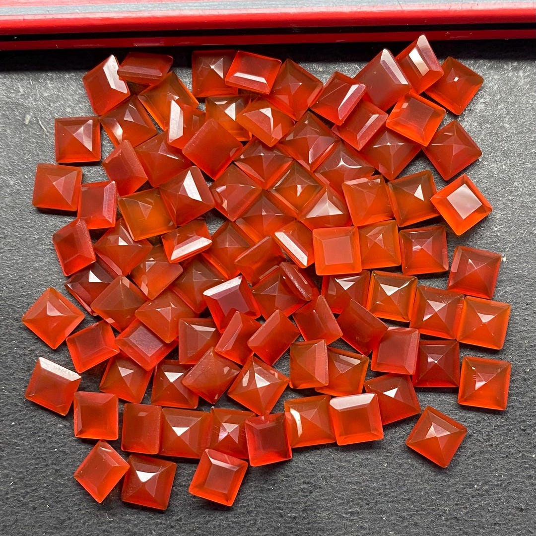 6 Mm Square Cut- Red Onyx -- Red Onyx Cut Quality Red Onyx Gemstone,red ...