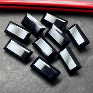 8X16 Mm Baguette Cut-Black Onyx Cut Stone Black Onyx Crystal - Healing Crystals & Stones Raw Black Onyx Stone - Raw Onyx Stone-Black Onyx